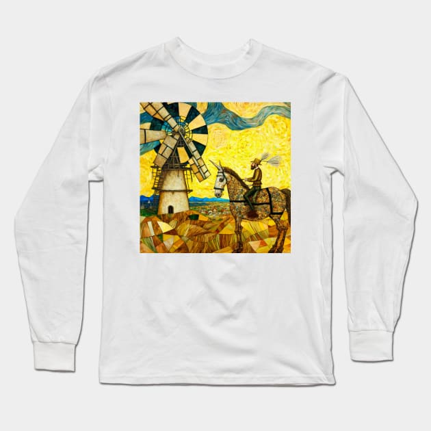 Don Quixote Van Gogh Long Sleeve T-Shirt by The Bark Side